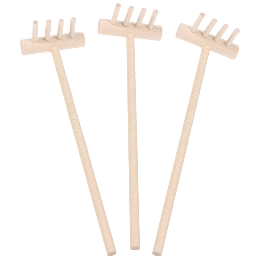 Zen Gardening Tools - 3 шт., бамбуковый мини-грабли, набор для
