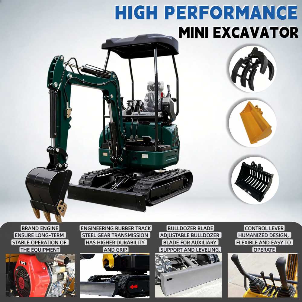 Gardening Tools China - Многофункциональный мини-экскаватор 1.5/2.0 тонны с двигателем