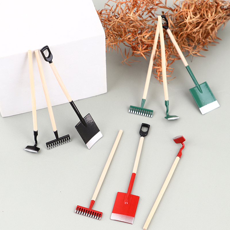 Gardening Tools Hoe - 3 шт. 1:12 миниатюры для кукольного