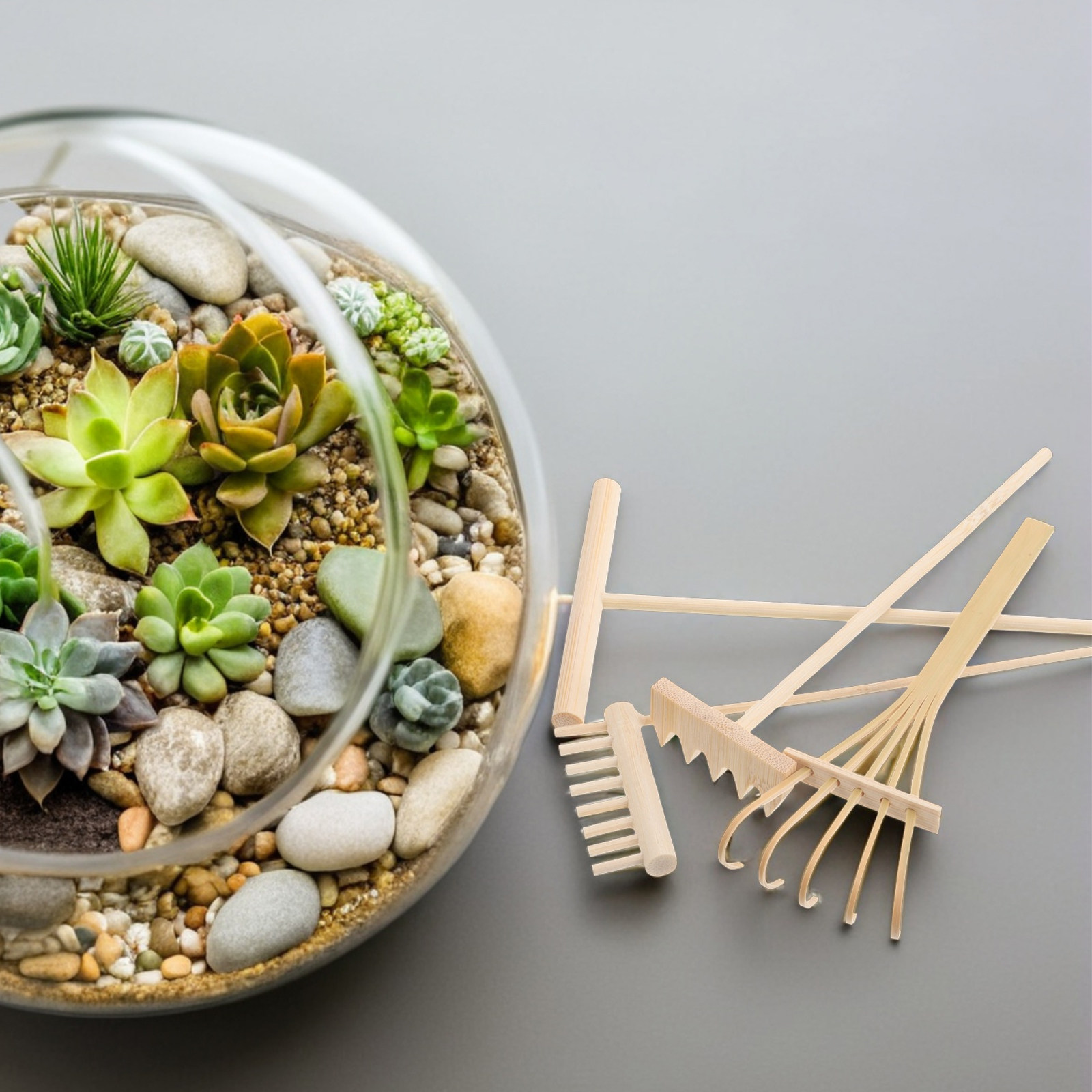 Набор из 4 миниатюрных бамбуко – обзор и цена Zen Gardening Tools